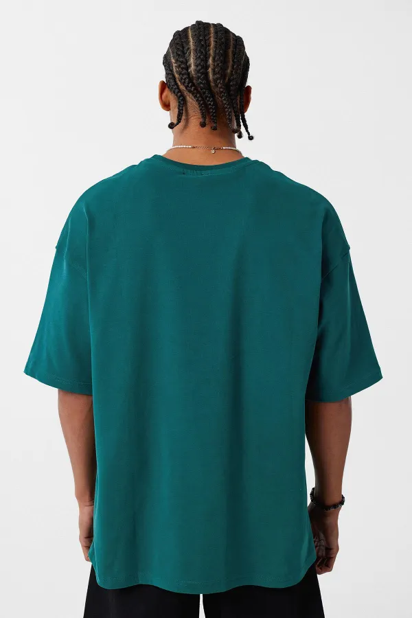 Basic Oversize Crew Neck T-Shirt Petrol
