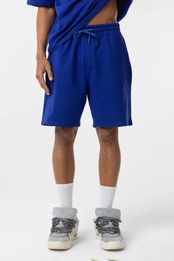 Basic Oversize Şort Takım Saks