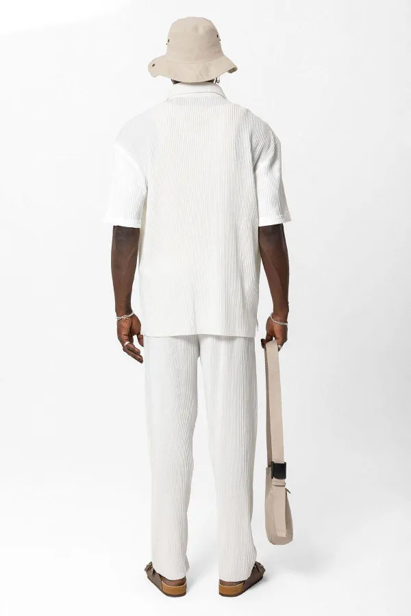 Ensemble ottoman surdimensionné basique blanc