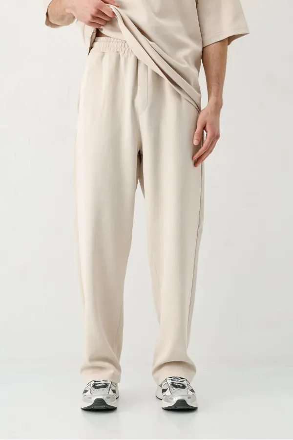 Baggy Fit Yıkamalı Eşofman Alt Taş