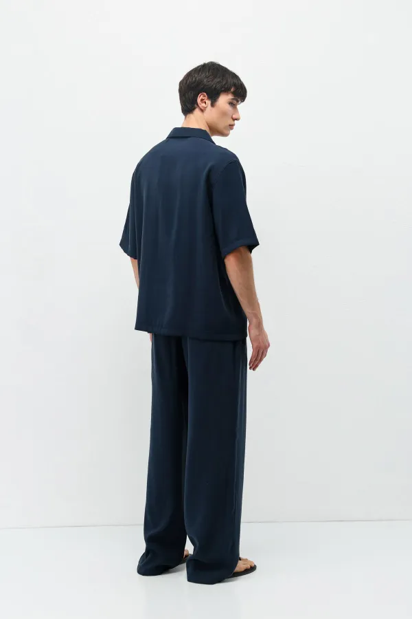 Relax Fit Modal Blend Suit Navy Blue