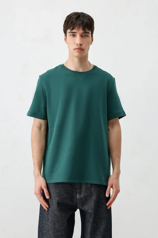 Kısa Kollu Boxy Fit Tişört Nefti