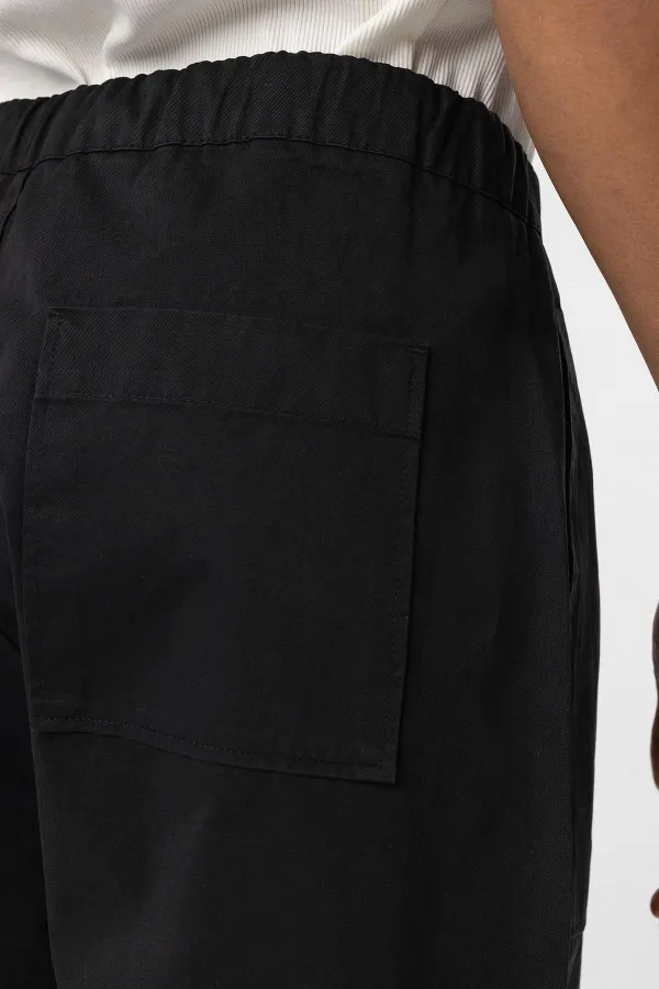 Baggy Fit Gabardine Trousers Black