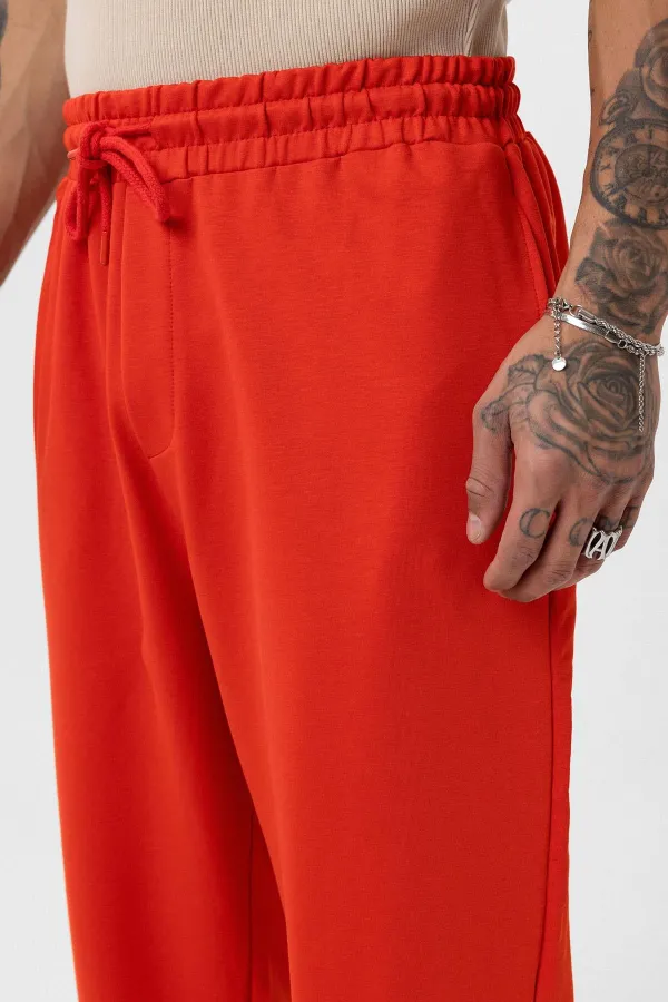 Ensemble de survêtement basique oversize à poignets élastiqués, corail