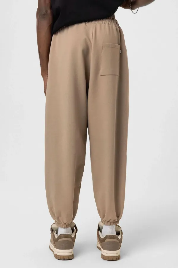 Basic Elastic Waist Oversize Sweatpants Mink