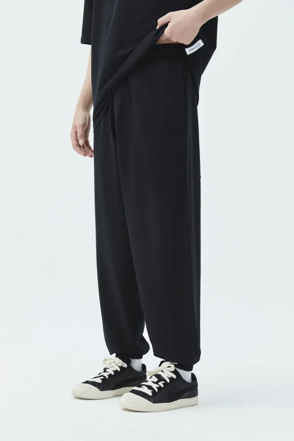 Delik Detaylı Oversize Eşofman Takım Siyah