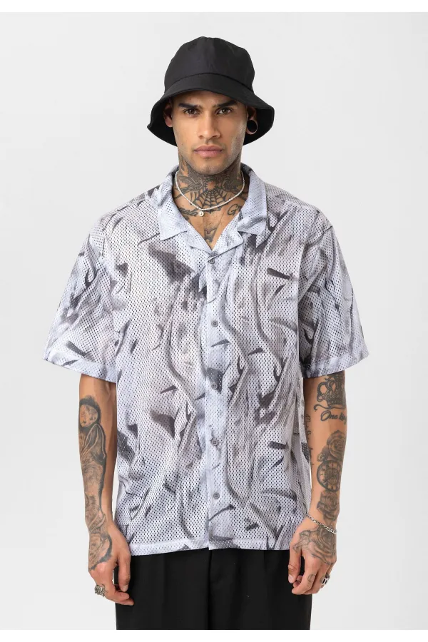 Desenli Fitilli Oversize Gömlek Desen-1