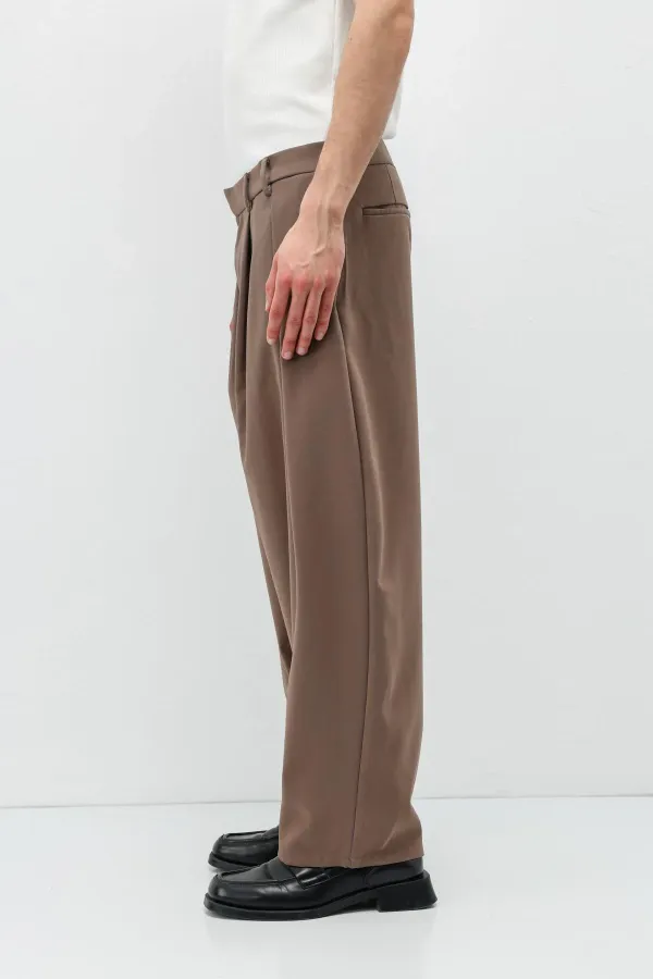 Barrel Fit Tailored Pantolon Vizon