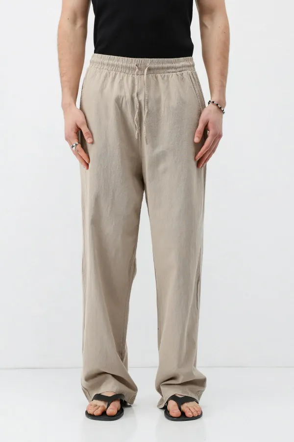 Pantalon ample en lin avec taille élastique (Pierre)