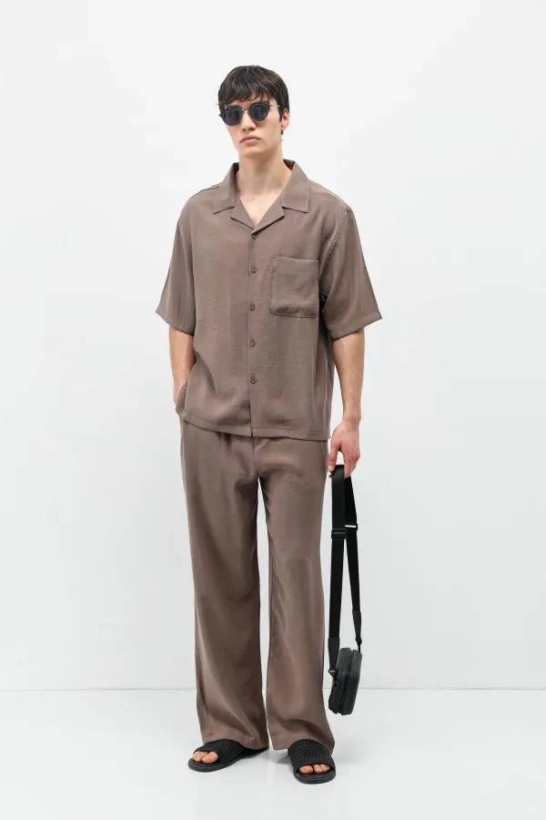 Ensemble Relax Fit en mélange modal couleur vison