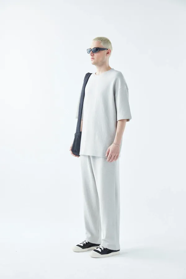 Ensemble de survêtement oversize en maille basique grise