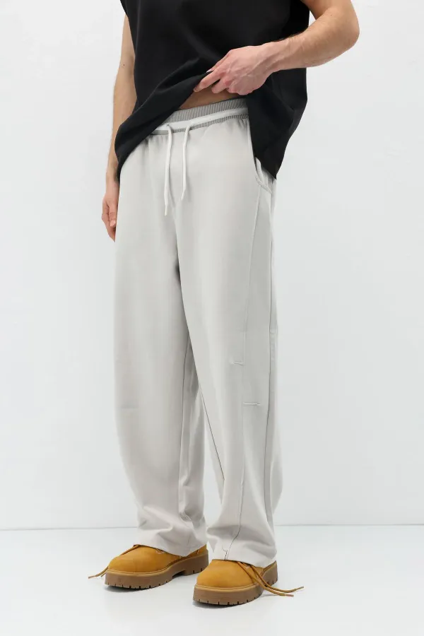 Bağcıklı Baggy Fit Eşofman Alt Ice Grı