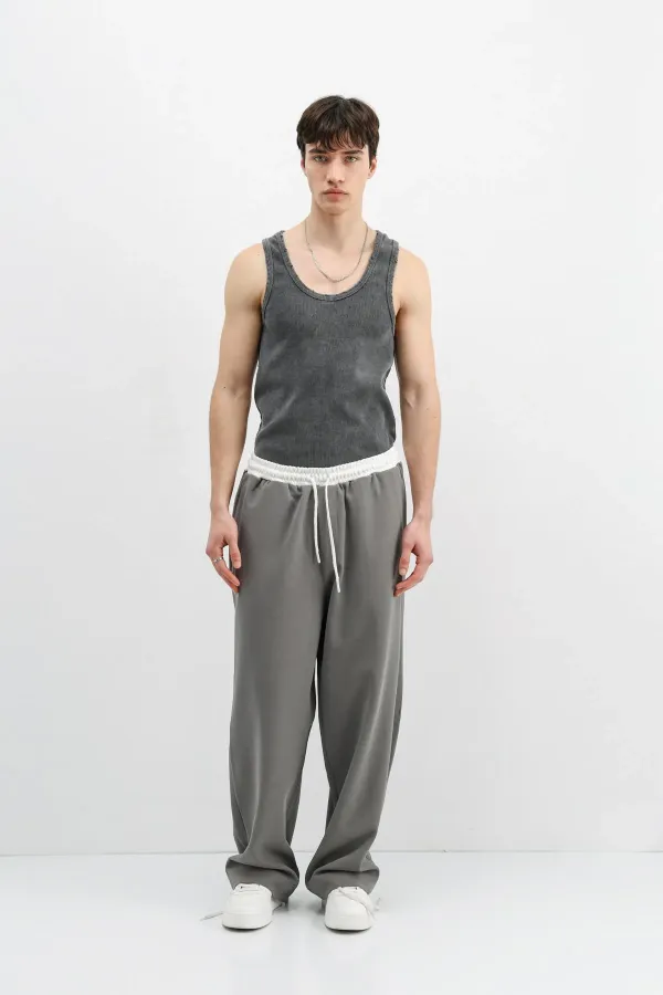 Pantalon de survêtement ample gris foncé