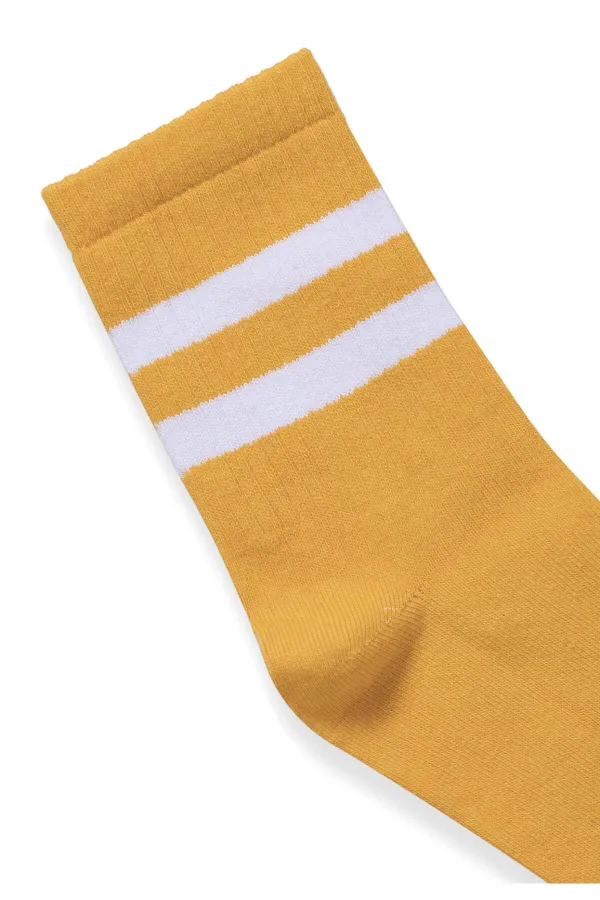 Şeritli Tenis Çorap Turuncu