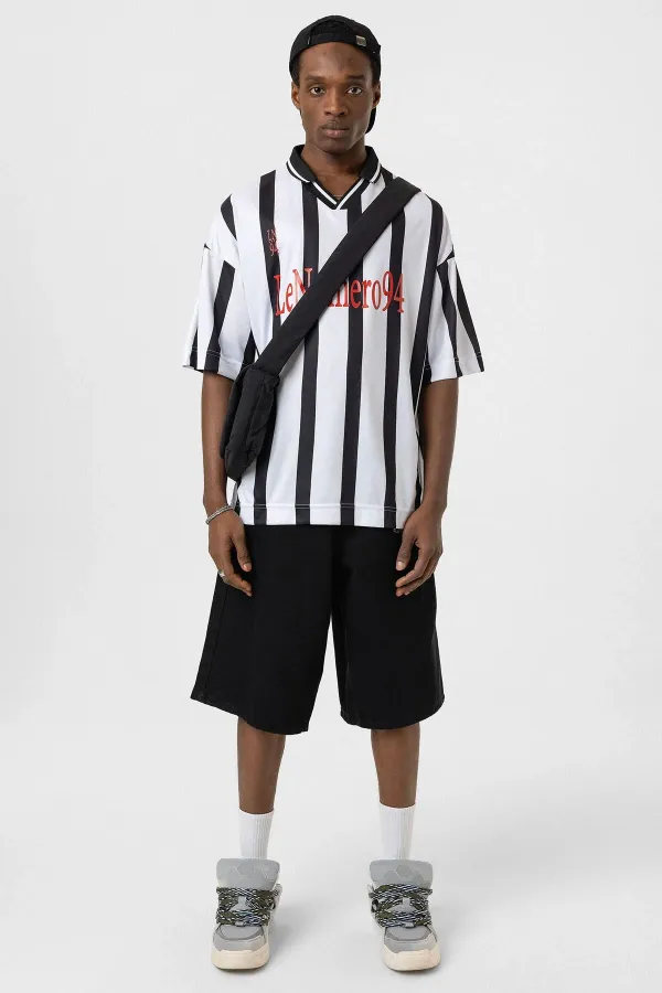 T-shirt oversize imprimé en jersey blanc