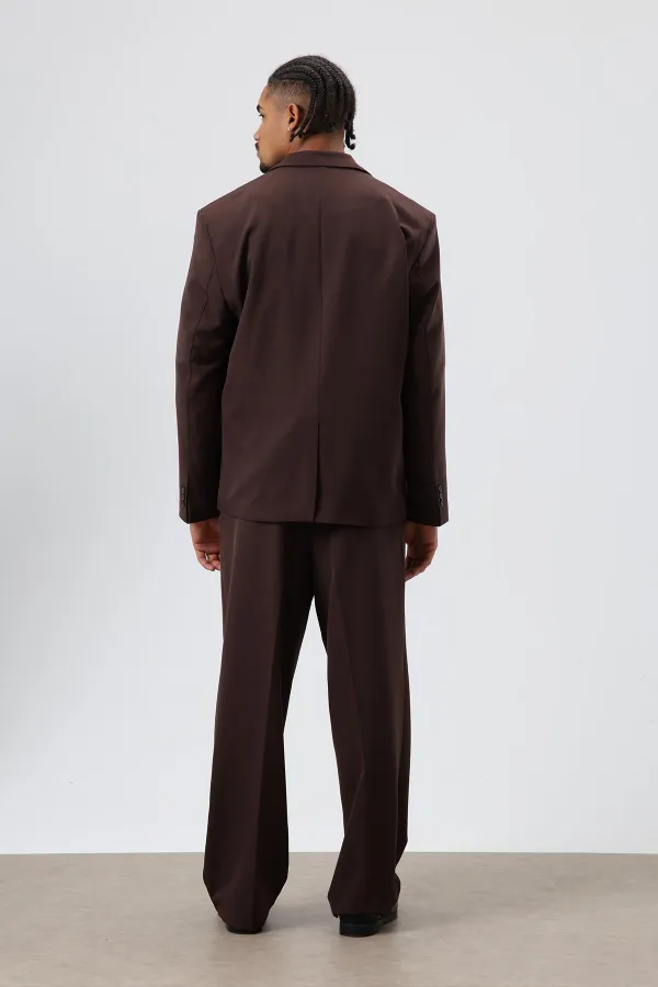 Oversize  Takım Elbise Koyu Kahve