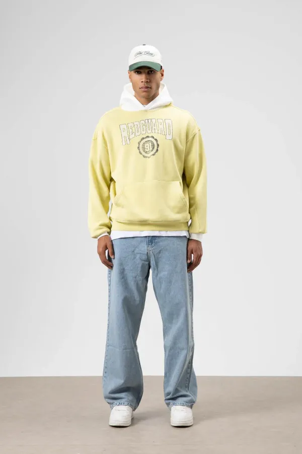 Sweat à capuche imprimé oversize jaune