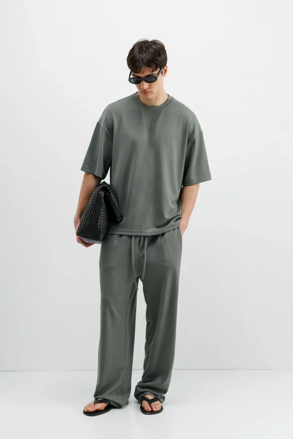 Corduroy Oversize T-Shirt Khaki