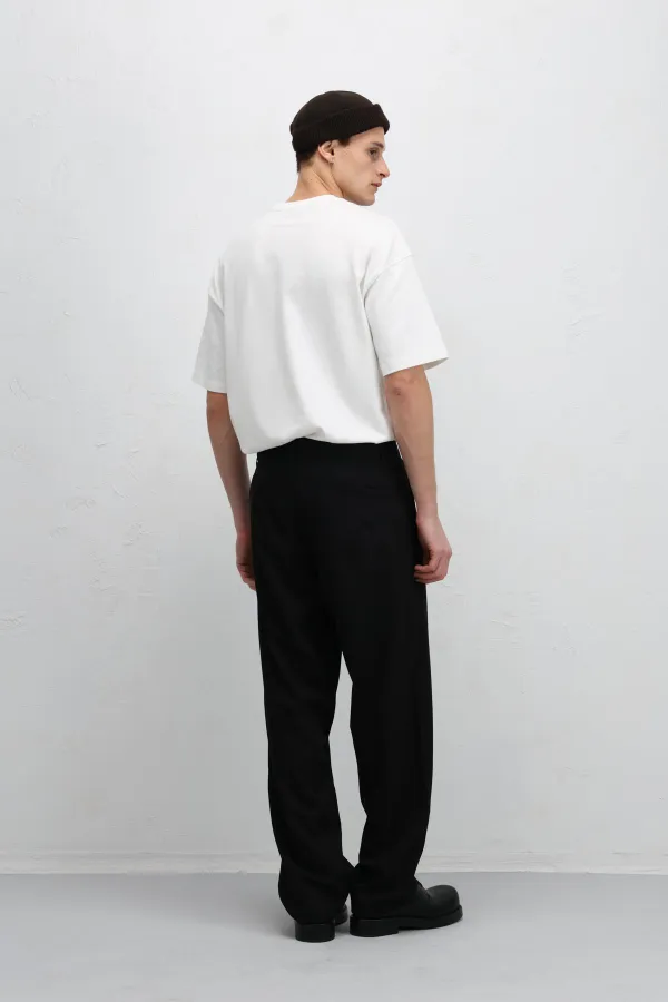 Baggy Fit Kumaş Pantolon Siyah