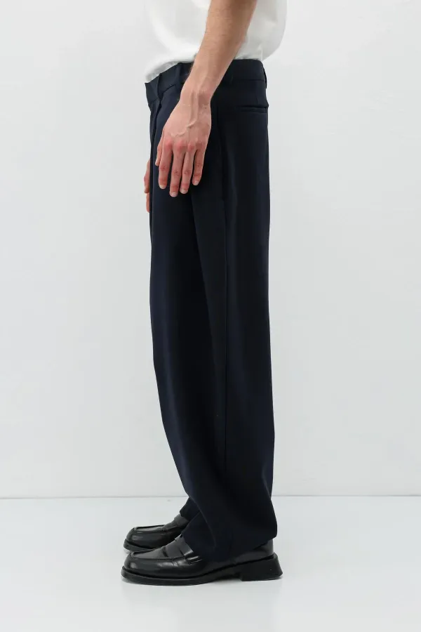 Barrel Fit Tailored Pantolon Lacivert