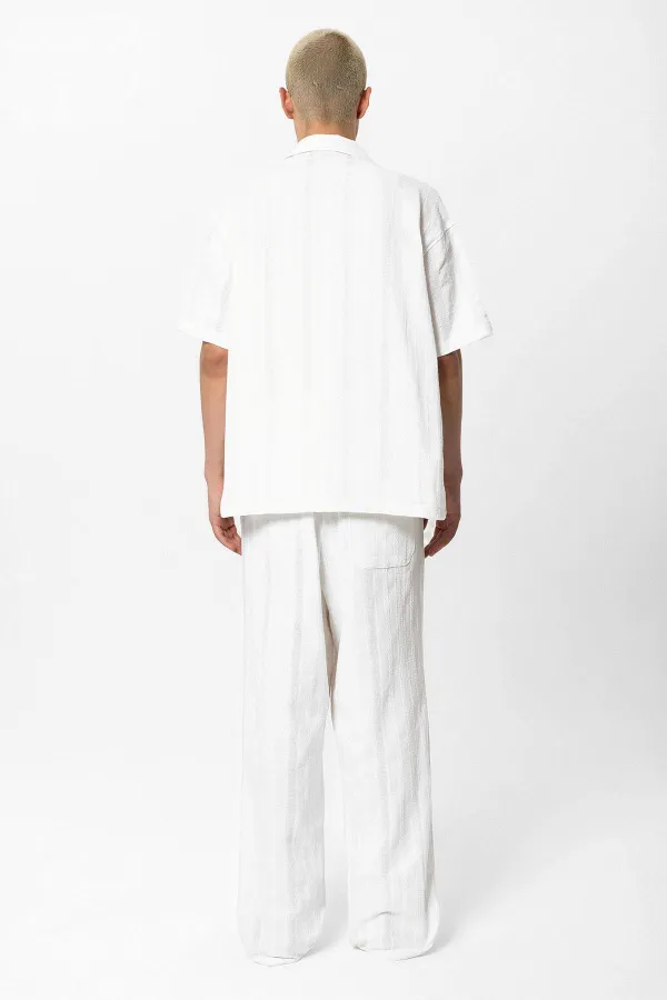 Basic Shirt and Bottom Set in White