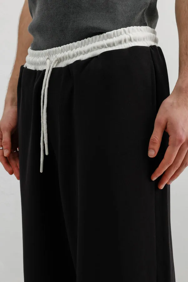 Baggy Fit Eşofman Alt Siyah