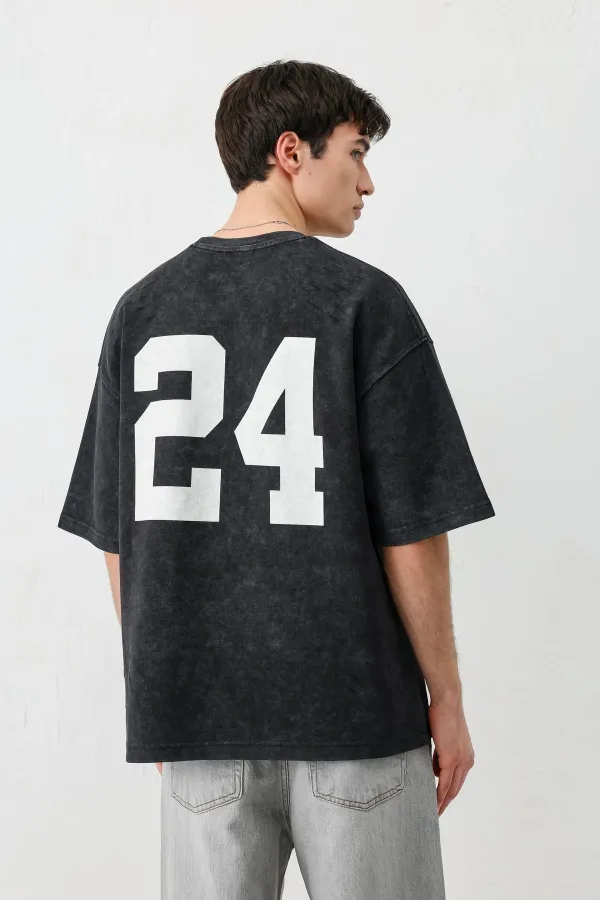 T-shirt oversize imprimé noir