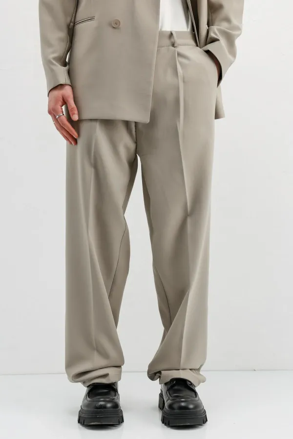 Costume croisé oversize, beige