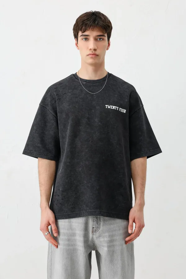 T-shirt oversize imprimé noir