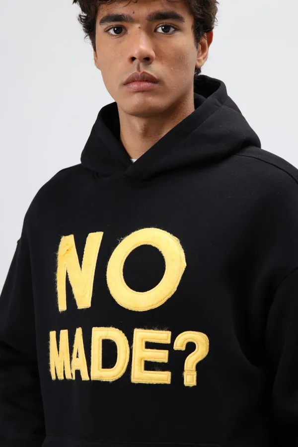 Sweat à capuche imprimé oversize noir