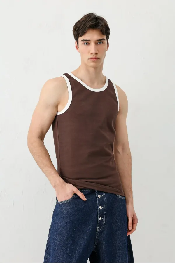 Oversize Tank Top, Brown
