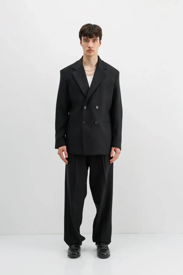 Costume croisé oversize noir