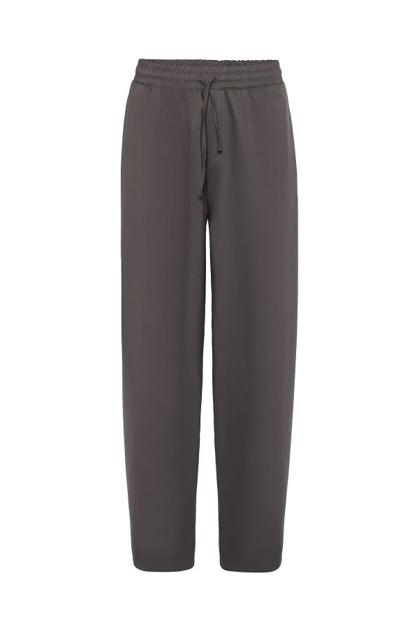 Bel Lastikli Baggy Pantolon Füme