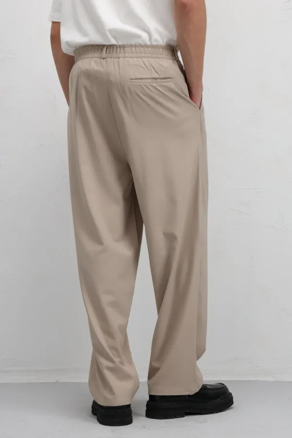 Baggy Fit Kumaş Pantolon Taş