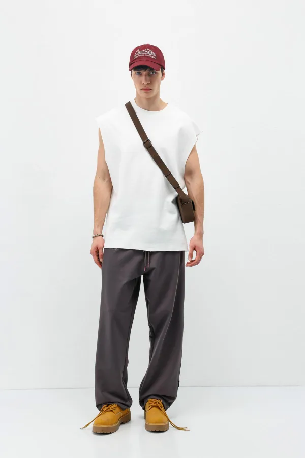 Basic Bel Lastikli  Eşofman Alt Füme