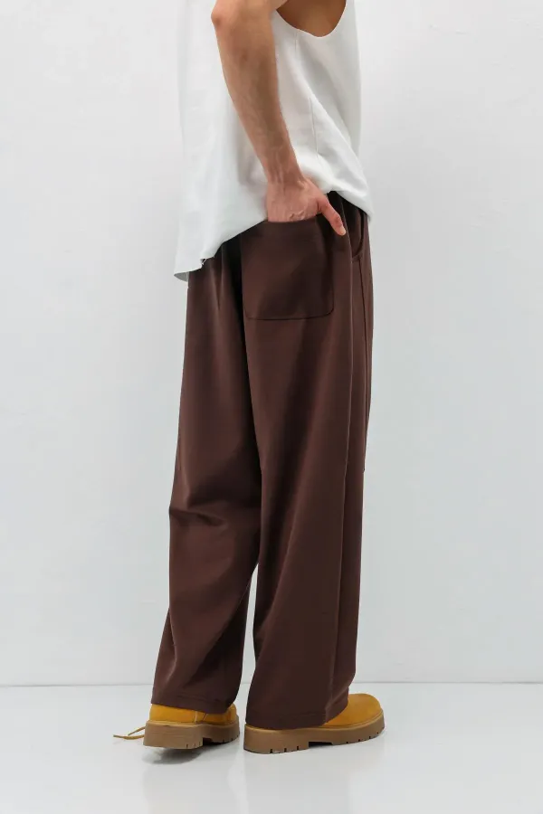 Bağcıklı Baggy Fit Eşofman Alt Kahve