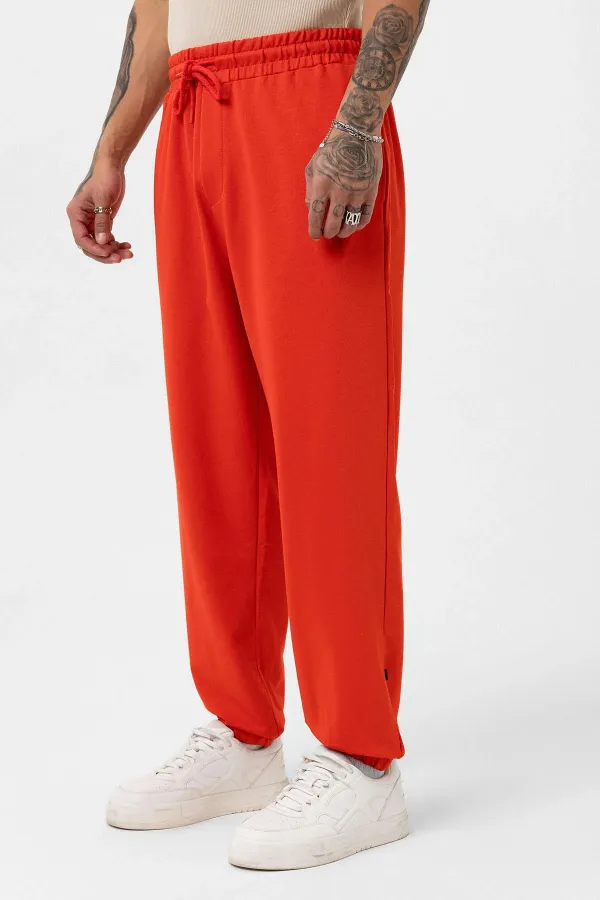 Ensemble de survêtement basique oversize à poignets élastiqués, corail