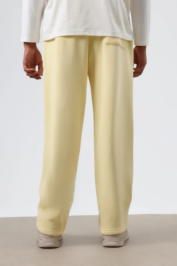 Yıkamalı Baggy Eşofman Alt Sarı