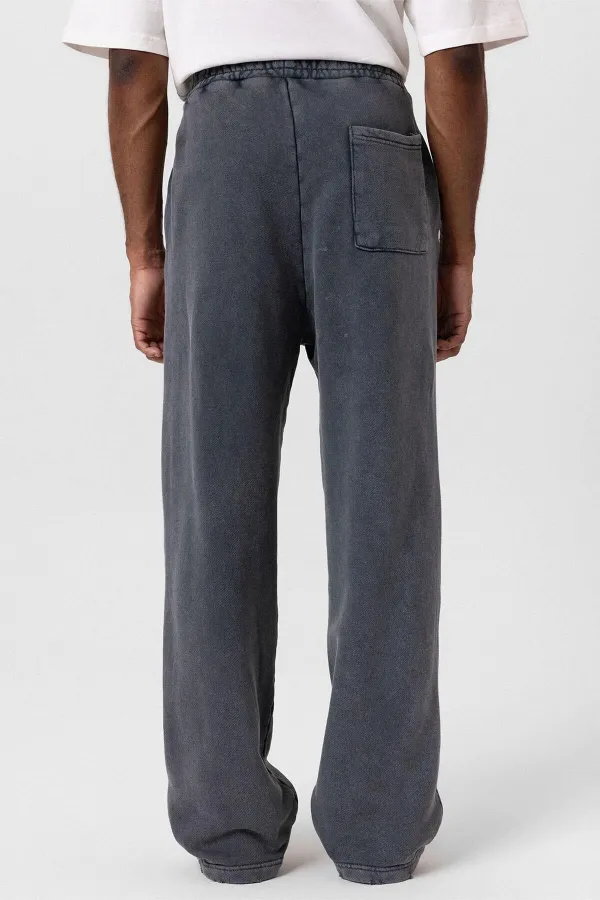 Premıum Yıkamalı Yırtık Detaylı Oversize Eşofman Takım Siyah