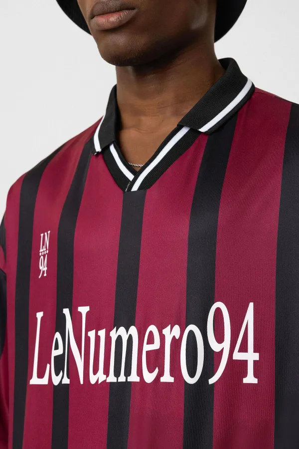 Oversize Printed Jersey T-Shirt, Burgundy