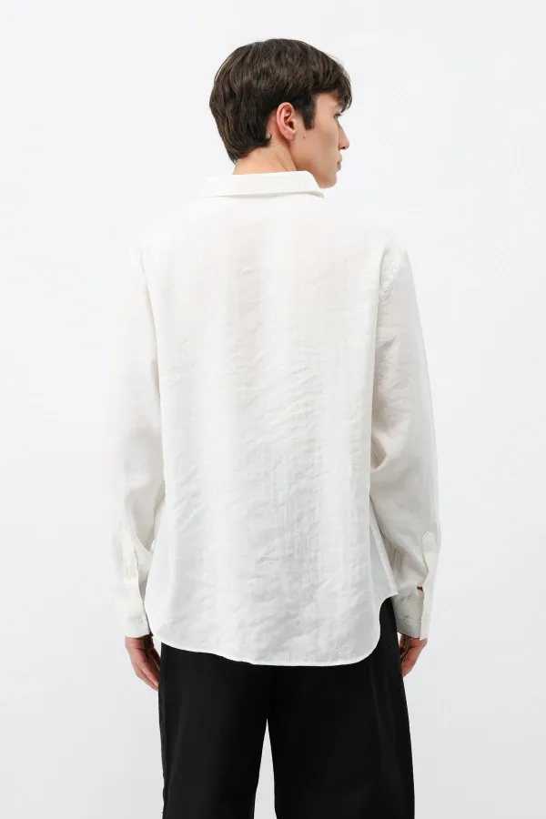 Chemise oversize en modal, écru