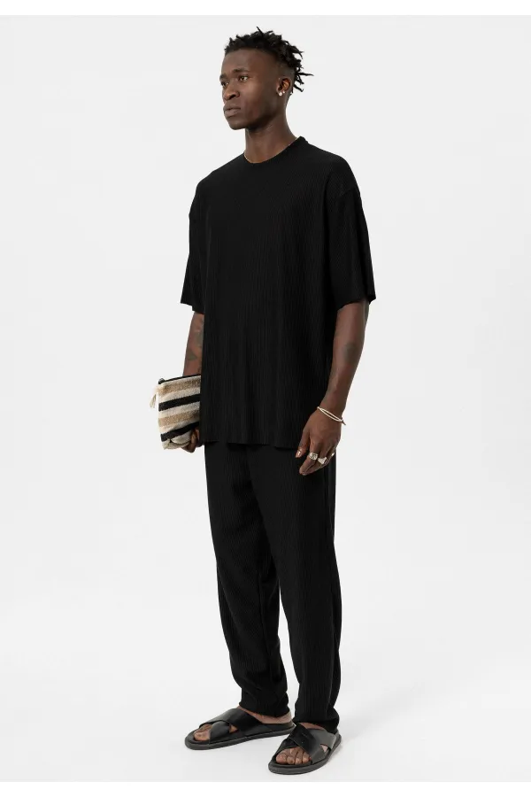 Basic Oversize Ottoman Takım Siyah