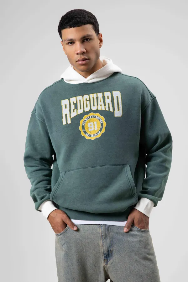 Oversize Baskılı Kapüşonlu Sweatshirt Nefti