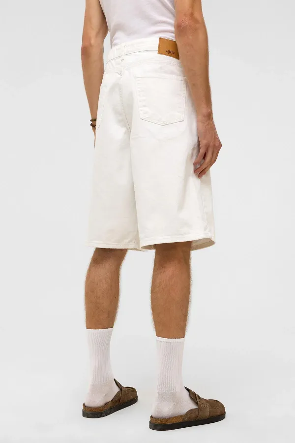 Oversize Bermuda Denim Shorts, Ecru