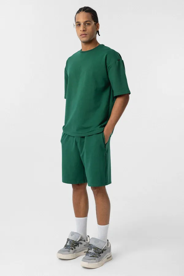 Basic Oversize Şort Takım Nefti