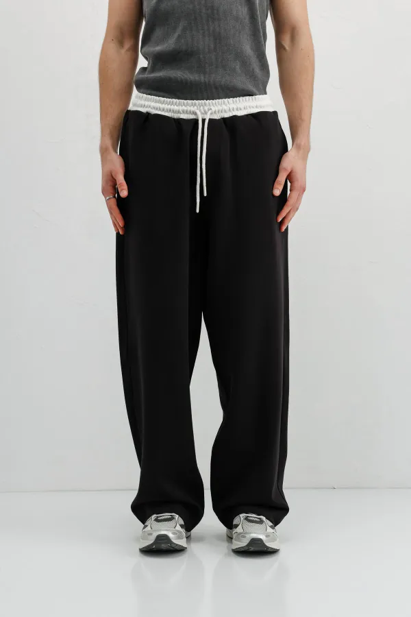 Baggy Fit Eşofman Alt Siyah