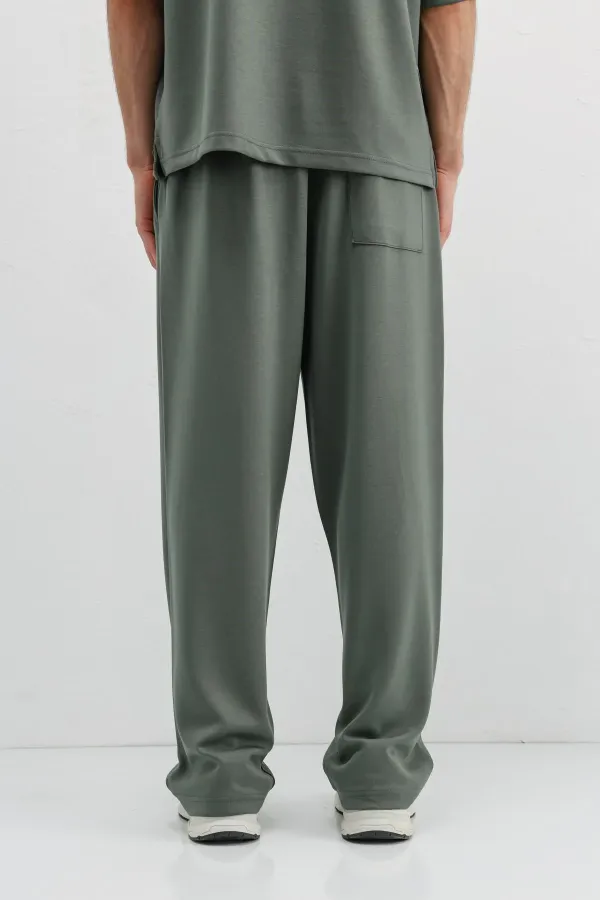 Modal Blend Baggy Sweatpants Khaki
