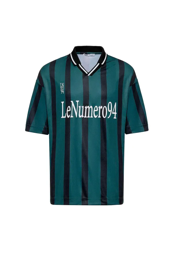 Oversize Printed Jersey T-Shirt, Dark Green