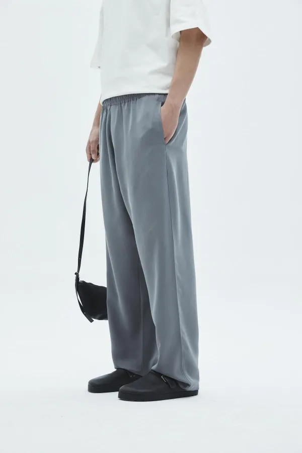 Rahat Kalıp Lyocell Kumaş Pantolon Gri