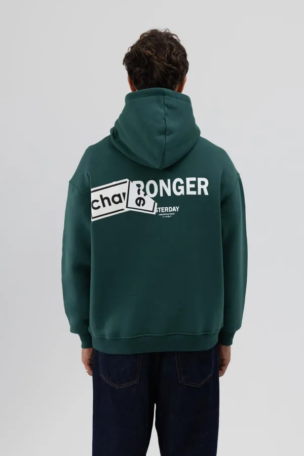 Sweat-shirt oversize imprimé au dos, bleu marine